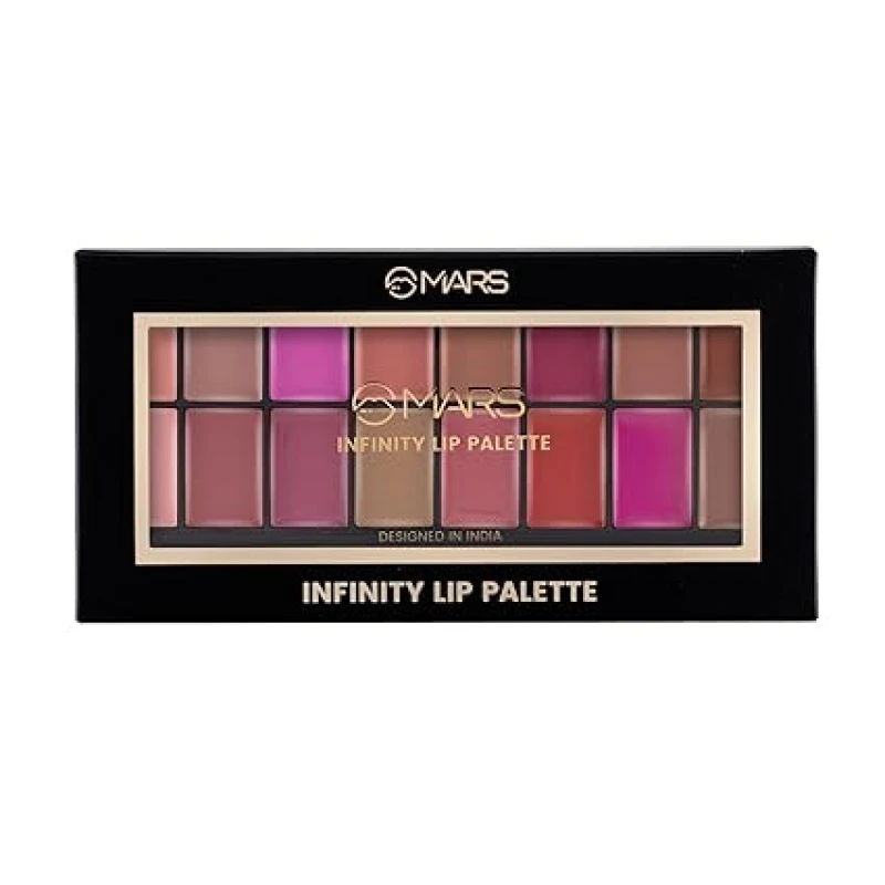 MARS Infinity Lip Palette | Demi Matte | 16 Colors to Infinte Lipstick Colors | Free Spatula cum Applicator (36.0 gm) (03-Multicolor) - Thumbnail 2